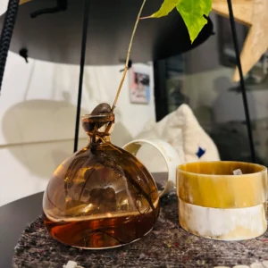 Eichelvase in Apricot